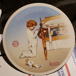 1990 norman rockwell Christmas plate
